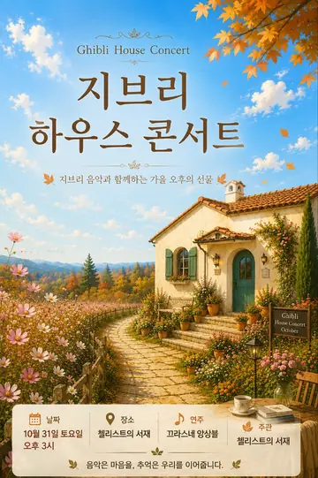 지브리 하우스 콘서트: 가을 오후의 선물 [부산] 포스터