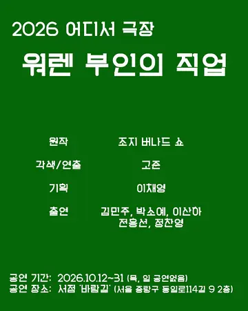 어디서극장, 워렌 부인의 직업 포스터